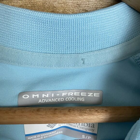 Columbia Men's Blue Omni-Freeze PFG Short Sleeve Polo Shirt - Size Small - Fish - Picture 4 of 6